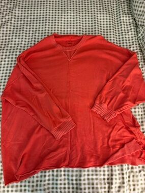 Aerie Orange Oversized Crewneck Sweater